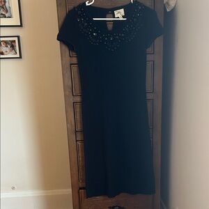 Milly Sweater Dress with Embellished Neckline